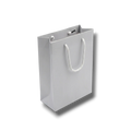 Bolsa de regalo mini color plata de PartyStore con asas de cuerda blanca, ideal para detalles y obsequios.