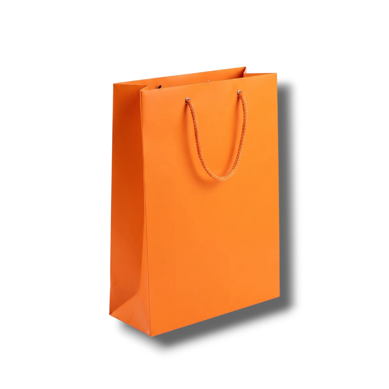 Bolsa de regalo grande color naranja de PartyStore con asas de cuerda, ideal para obsequios y celebraciones.