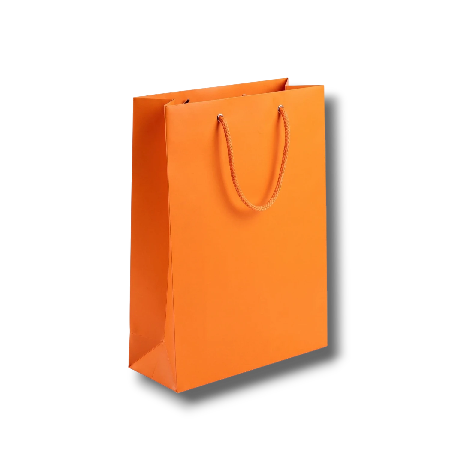 Bolsa de regalo PartyStore color naranja de tamaño intermedio con asas de cuerda y acabado liso