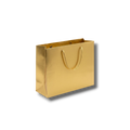 Bolsa de regalo PartyStore color oro con acabado metálico y asas de cordón trenzado, 33x25x15 cm