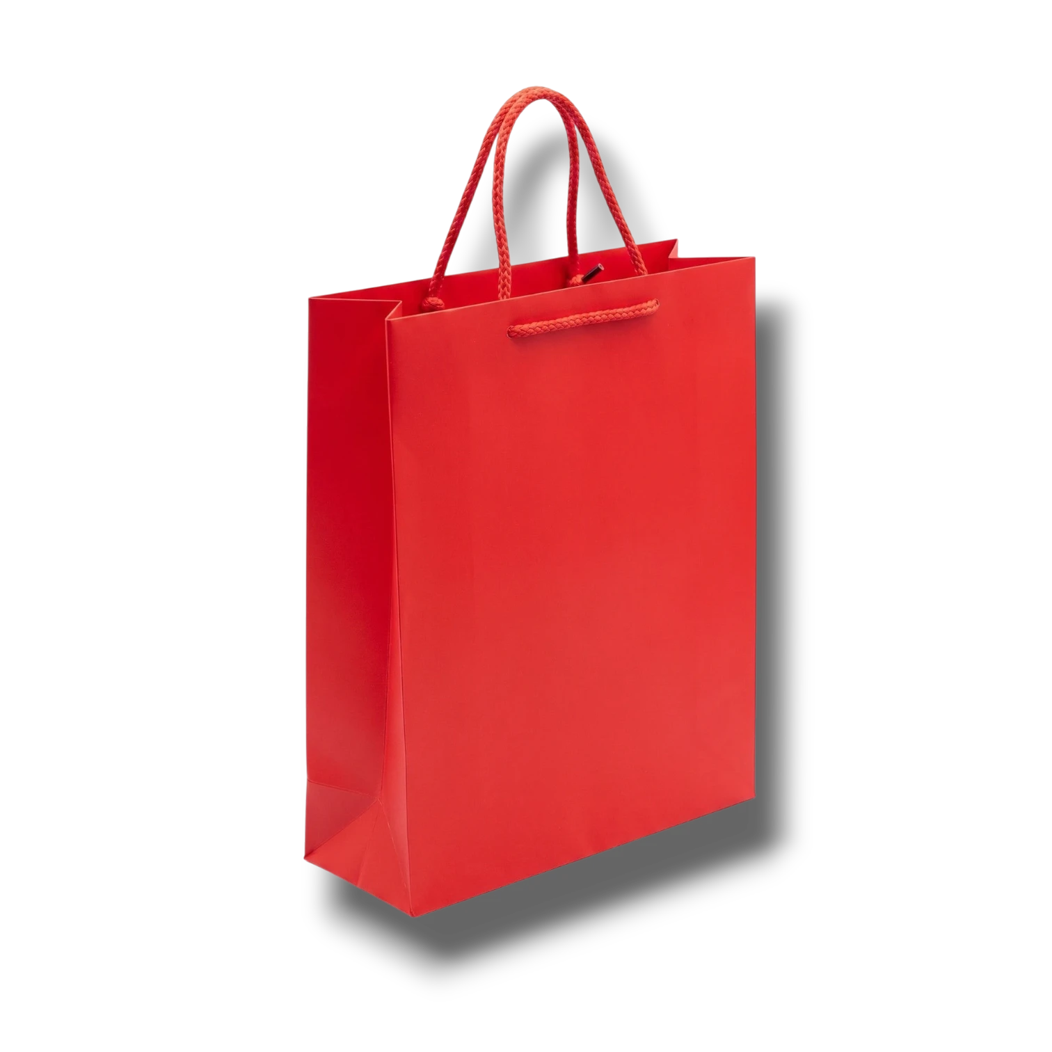 Bolsa de regalo mediana PartyStore color rojo con asas de cuerda, ideal para obsequios de 32x26x10 cm
