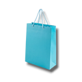 Bolsa de regalo grande color turquesa de PartyStore con asas de cuerda trenzada sobre fondo blanco
