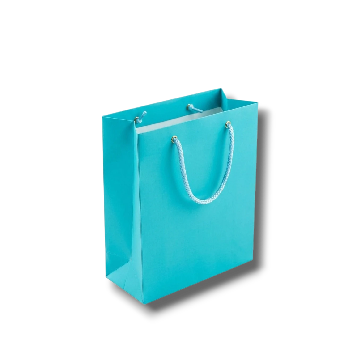 Bolsa de regalo PartyStore color turquesa con asas de cuerda trenzada, 27cm de alto, ideal para obsequios