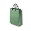 Bolsa de regalo mediana PartyStore en color verde brillante con asas de cuerda trenzada a juego