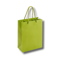 Bolsa de regalo PartyStore color verde brillante con asas de cuerda trenzada, 27cm de alto