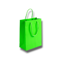 Bolsa de regalo PartyStore de color verde brillante con asas de cuerda a juego para perfumería o detalles pequeños