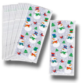 Bolsas de celofán PartyStore con estampado de muñecos de nieve, árboles y pájaros para dulces navideños, paquete 20