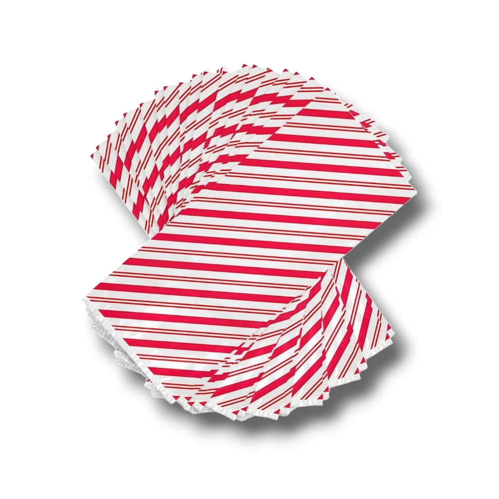 Paquete de 20 bolsas de celofán PartyStore con diseño de rayas rojas y blancas para dulces o regalos