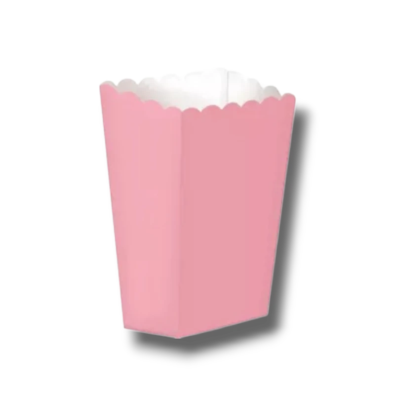 Caja palomera rosa de PartyStore con borde festoneado para fiestas y eventos