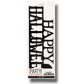 Centro de mesa PartyStore de acrílico negro con el texto Happy Halloween en tipografía elegante para decoración