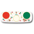 Charola rectangular PartyStore para galletas navideñas con diseño de reno, bastones de caramelo y espacios de color