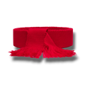 Cinturón rojo de tela con flecos de PartyStore, accesorio ideal para trajes típicos y celebraciones patrias.