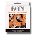 Confeti de Halloween PartyStore con formas de calabazas naranjas, murciélagos negros y estrellas plateadas