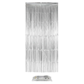 Cortina de flecos PartyStore en color plata con acabado cromado mate, ideal para decoración de fiestas y eventos.
