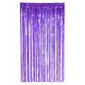 Cortina iridiscente morada PartyStore para decoración de fiestas con acabado brillante y flecos metálicos
