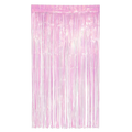 Cortina iridiscente rosa de PartyStore para decoración de fiestas con flecos brillantes