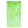 Cortina iridiscente verde de PartyStore para decoración de fiestas con flecos brillantes y acabado metálico