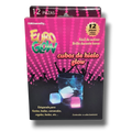 Caja de 12 cubos de hielo luminosos PartyStore de colores surtidos para decorar bebidas en fiestas y eventos