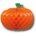 Decoración de panal de papel naranja con forma de calabaza para fiestas de Halloween de PartyStore