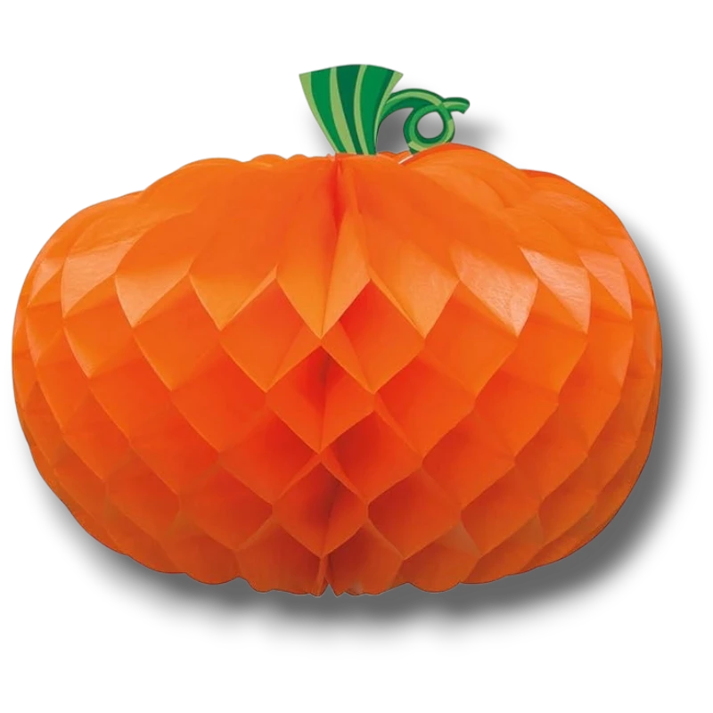 Decoración de panal de papel naranja con forma de calabaza para fiestas de Halloween de PartyStore