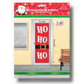 Decoración de puerta navideña HoHoHo de PartyStore con diseño de cinturón de Santa Claus en color rojo