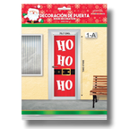 Decoración de puerta navideña HoHoHo de PartyStore con diseño de cinturón de Santa Claus en color rojo