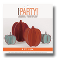 Set de 4 decoraciones de centro de mesa de calabazas PartyStore en tonos naranja y azul para Acción de Gracias