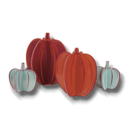 Decoraciones de centro de mesa PartyStore con calabazas de papel en tonos naranja y azul claro para Acción de Gracias