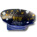 Diadema PartyStore de cartón negro con diseño de confeti dorado y blanco y texto Happy New Year para año nuevo