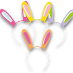 Set de 4 diademas PartyStore con orejas de conejo coloridas para fiestas infantiles y Pascua