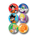 Set de 24 distintivos PartyStore con diseños de personajes de Dragon Ball e Invitado Especial