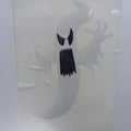 Fantasma colgante inflable de PartyStore con expresión terrorífica y diseño en color blanco y negro para Halloween