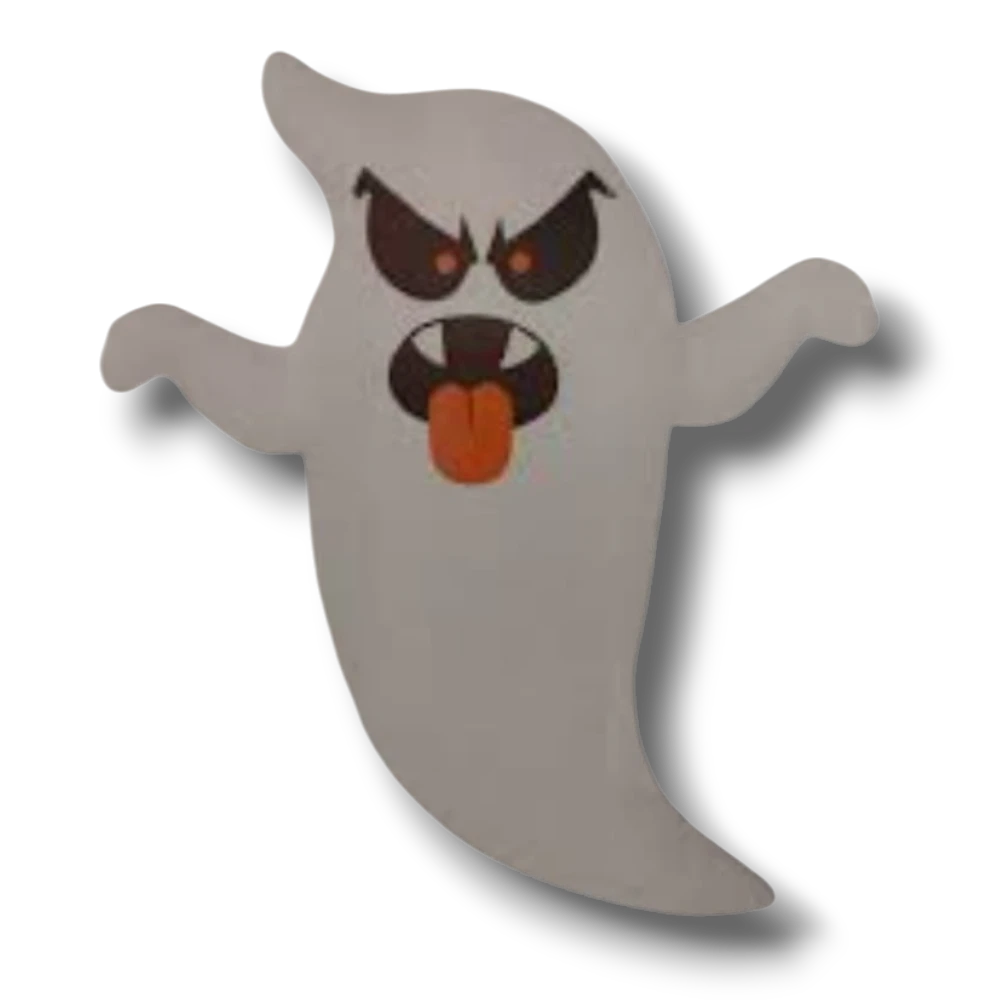 Fantasma inflable colgante de PartyStore color blanco con expresión divertida para decoración de Halloween