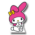 Figura decorativa de My Melody de PartyStore con capucha rosa y lazo amarillo para fiestas infantiles