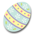 Figura recortable de huevo de Pascua PartyStore con diseño de flores, rayas amarillas y puntos coloridos
