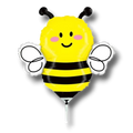 Globo metalizado de 9 pulgadas con forma de abejita sonriente de PartyStore, ideal para decoraciones infantiles.