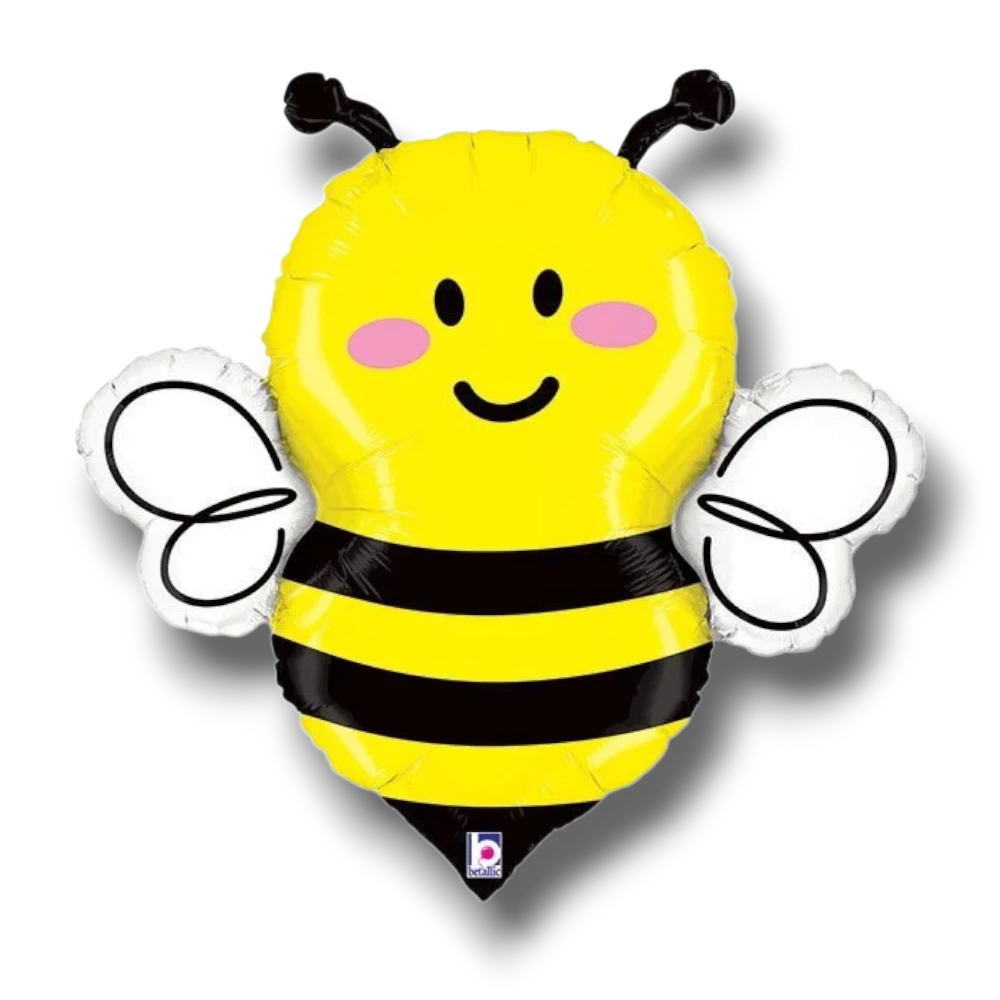 Globo metalizado de 24 pulgadas con forma de abejita sonriente de PartyStore para decoraciones infantiles
