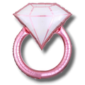 Globo PartyStore de 36 pulgadas con forma de anillo de compromiso en color rosa rubor y blanco brillante