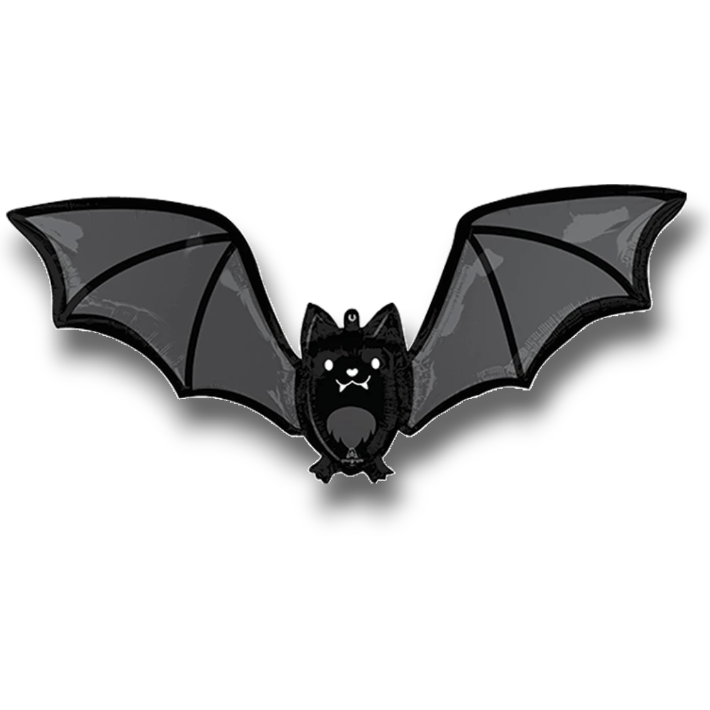 Globo PartyStore de 36 pulgadas con forma de murciélago negro brillante para decoración de Halloween