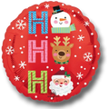Globo redondo PartyStore de 18 pulgadas con diseño navideño de muñeco de nieve, reno, Santa Claus y texto HoHoHo