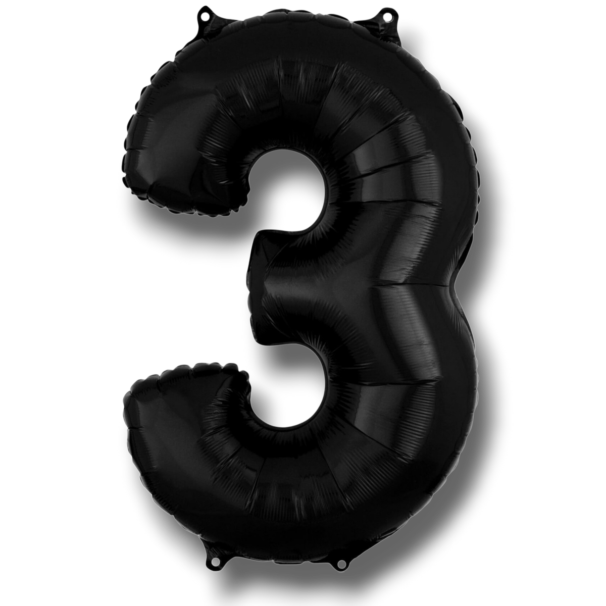 Globo metalizado PartyStore en forma de numero 3 de color negro de 36 pulgadas para decoracion de fiestas