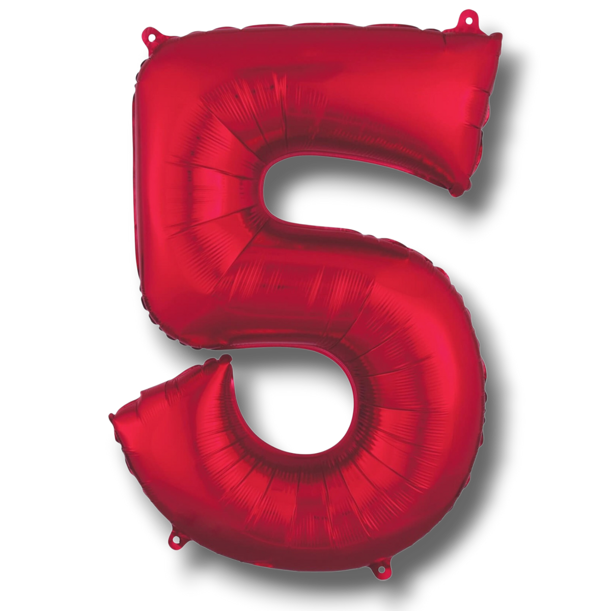 Globo metalizado rojo en forma de numero 5 de 36 pulgadas para decoracion de fiestas de PartyStore