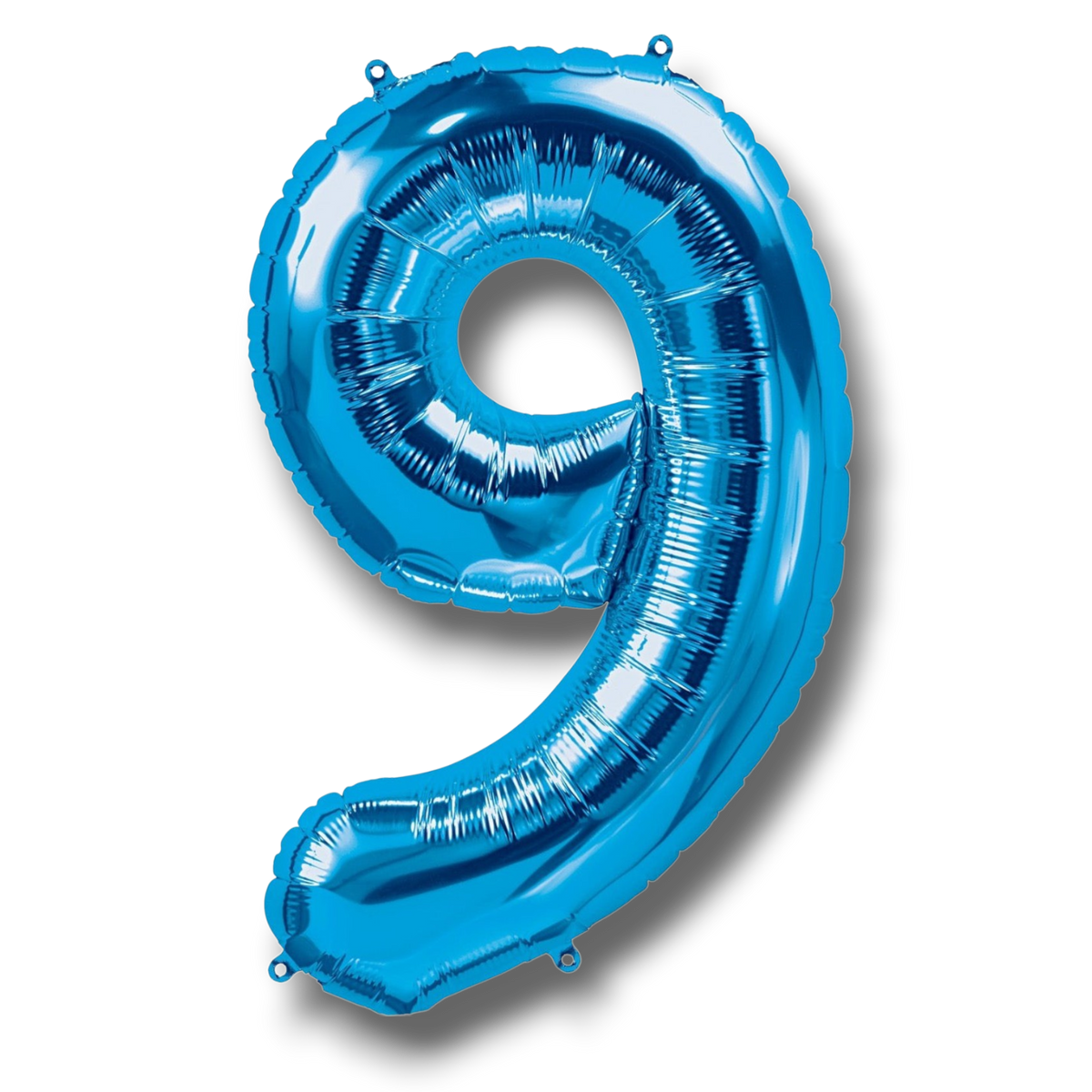 Globo metalizado PartyStore en forma de numero 9 de color azul brillante de 36 pulgadas para decoracion de fiestas