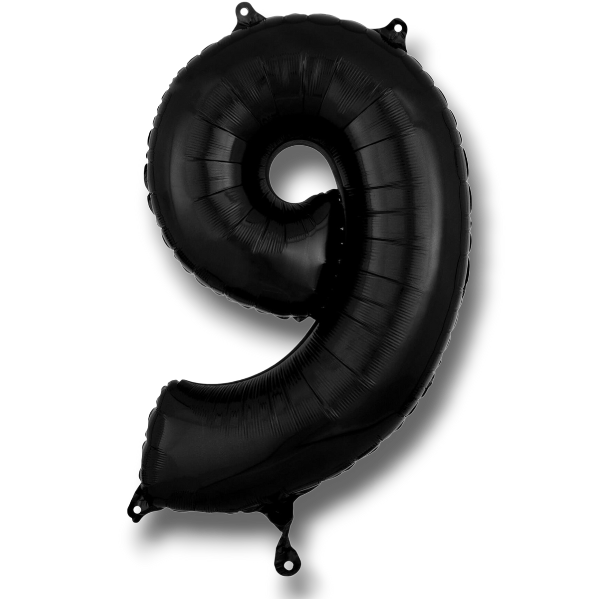 Globo metalizado PartyStore en forma de numero 9 de color negro brillante de 36 pulgadas para decoracion de fiestas