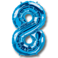 Globo metalizado PartyStore en forma de numero 8 de color azul brillante de 36 pulgadas para decoracion de fiestas