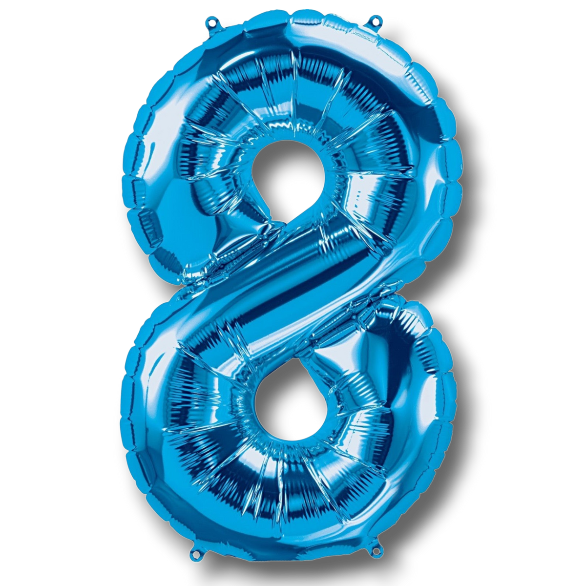Globo metalizado PartyStore en forma de numero 8 de color azul brillante de 36 pulgadas para decoracion de fiestas