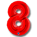 Globo metalizado PartyStore en forma de numero 8 de color rojo brillante de 40 pulgadas para decoracion de fiestas