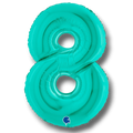 Globo metalizado PartyStore en forma de numero 8 color tiffany de 40 pulgadas para decoracion de fiestas