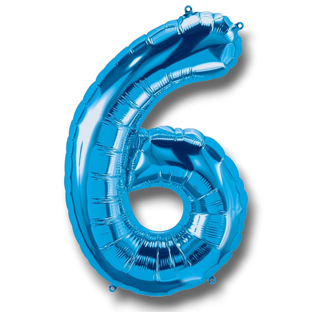 Globo metalizado azul en forma de numero 6 de 36 pulgadas para decoracion de fiestas de PartyStore