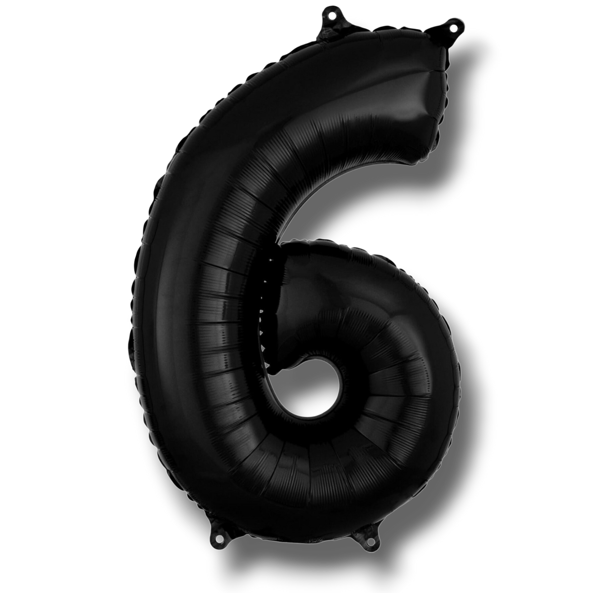 Globo metalizado PartyStore en forma de numero 6 de color negro de 36 pulgadas para decoracion de fiestas